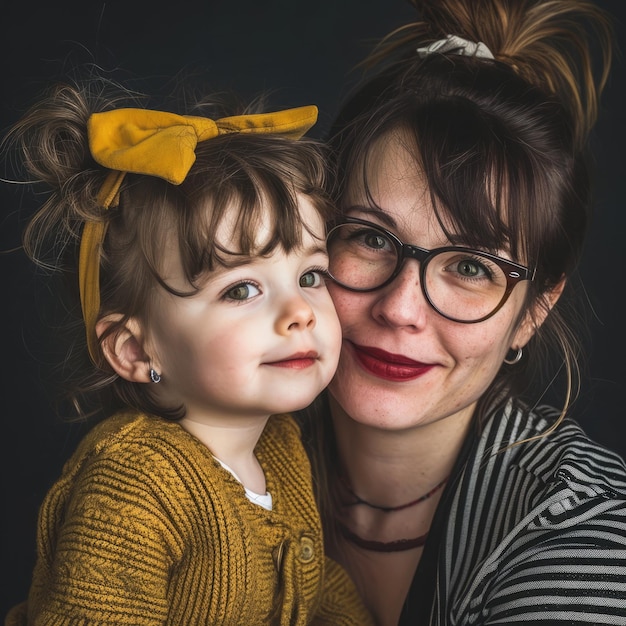 una mujer y un niño posando para una foto