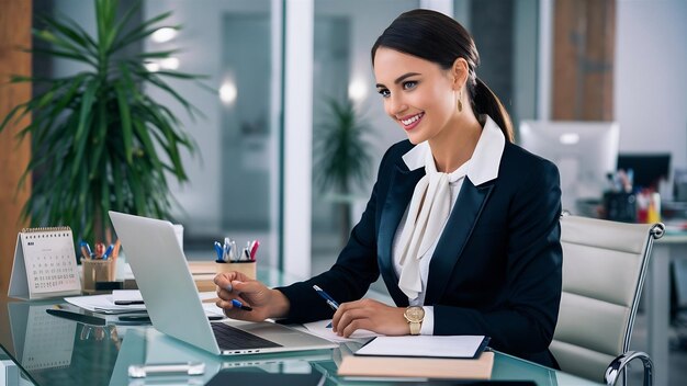 Foto mujer en la oficina