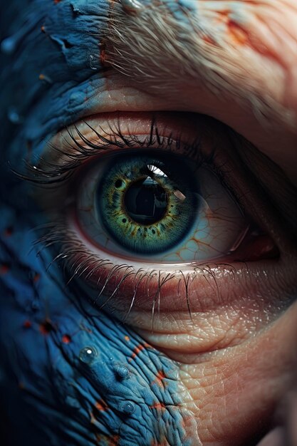 una mujer con ojos azules tiene un ojo azul y un ojo azul