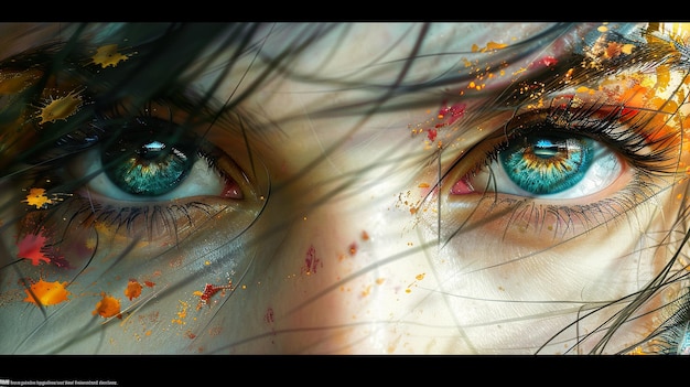 una mujer con ojos azules tiene un ojo azul