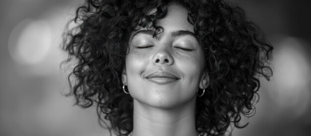 Mujer con los ojos cerrados