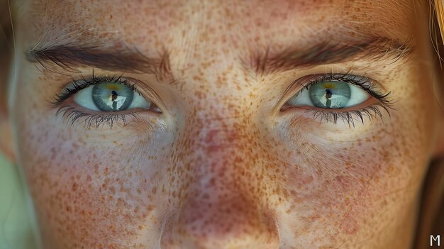 Foto una mujer con ojos verdes y un ojo azul