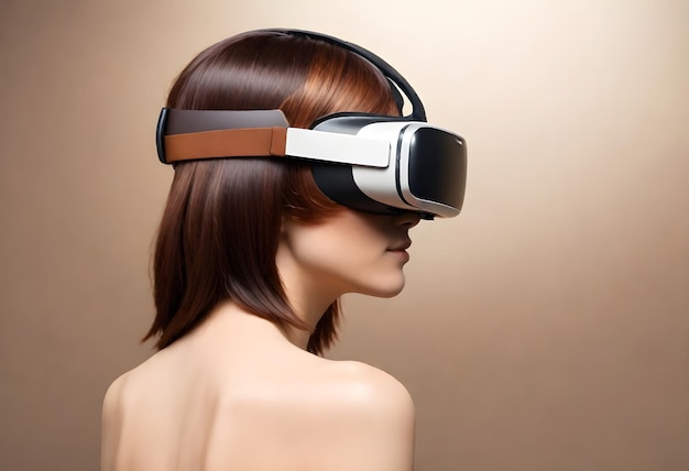 una mujer con un par de gafas de realidad virtual