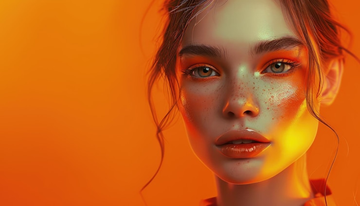 Mujer con pecas en el rostro