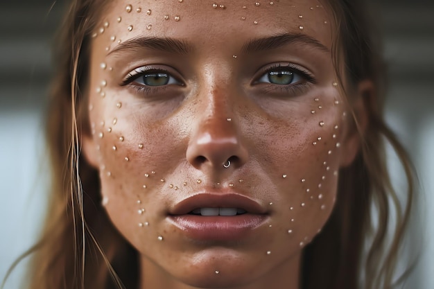 una mujer con pecas