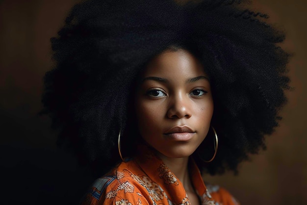 Una mujer con un peinado natural.