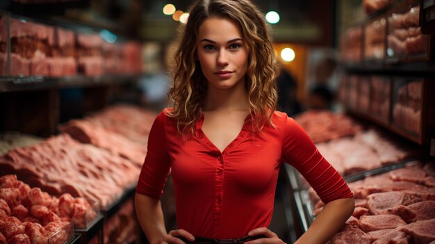 Foto mujer pelirroja con el pelo rojo y un vestido blanco