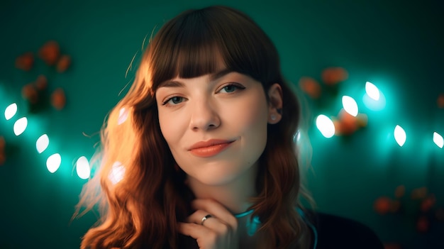 Una mujer de pelo naranja sonríe a la cámara.