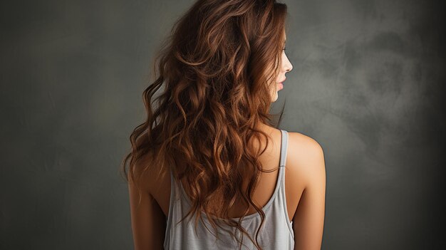 mujer con pelo rizado