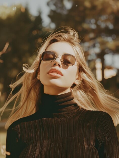 Foto mujer persa adolescente con cabello rubio y liso ilustración vintage