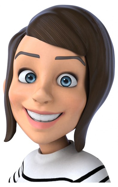 Mujer de personaje casual de dibujos animados 3D divertido