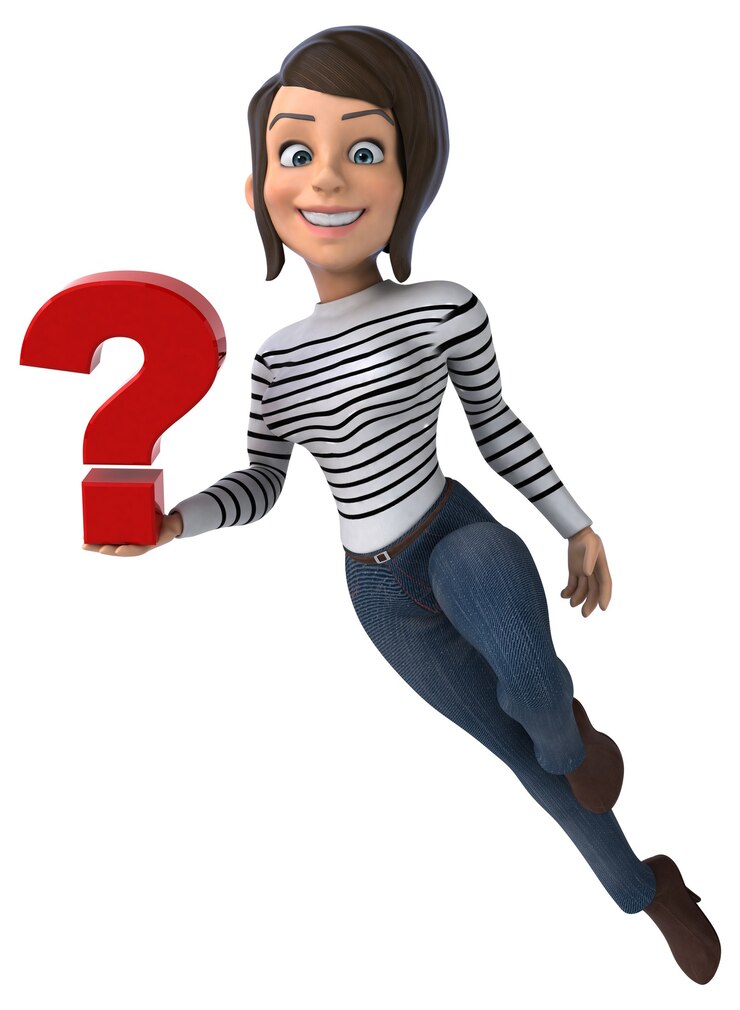 Foto mujer de personaje casual de dibujos animados 3d divertido