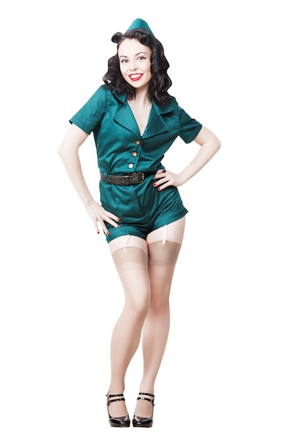 Mujer pin-up militar