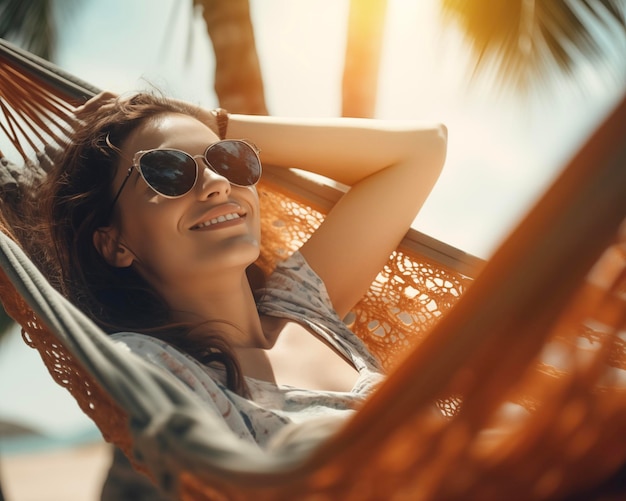 Foto mujer en la playa