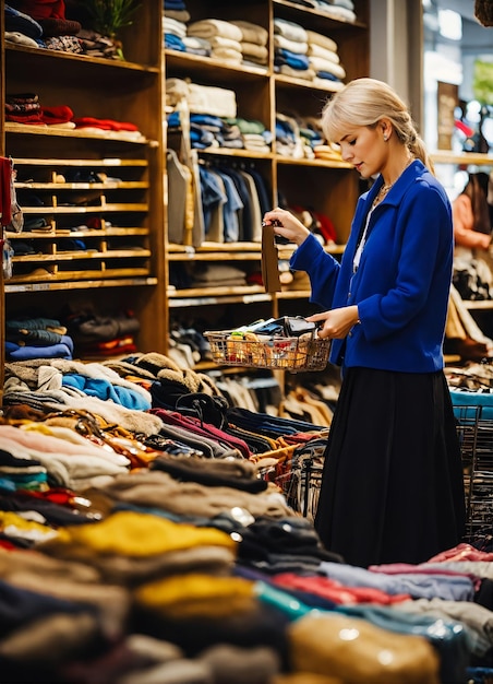 mujer posando mientras sostiene bolsas de compras