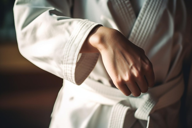 mujer practicando artes marciales o técnicas de autodefensa mostrando fuerza y determinación