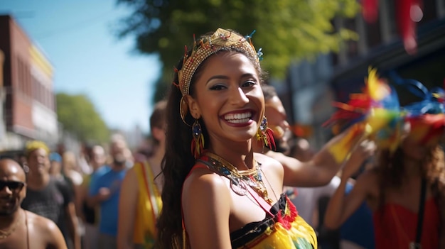 Foto una mujer con una prenda de colores