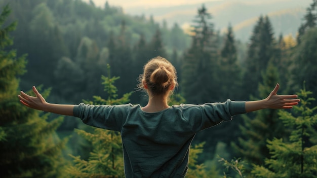 Una mujer que conecta la naturaleza, el bosque y la libertad.