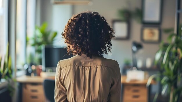 Foto mujer que se enfrenta al acoso en el lugar de trabajo y la desigualdad de género que causa angustia y marginación concepto de acoso en el lugar de trabajo inequidad de género angustia marginalización