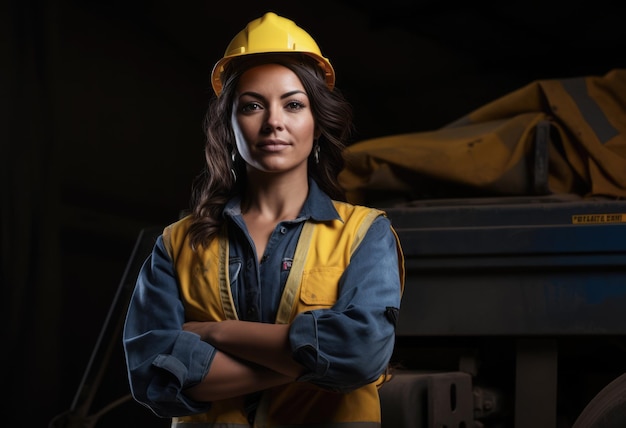 Mujer que trabaja como trabajadora de la construcción