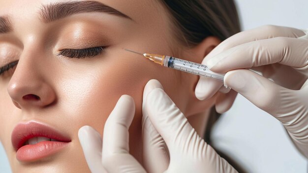 Mujer recibiendo una inyección de botox