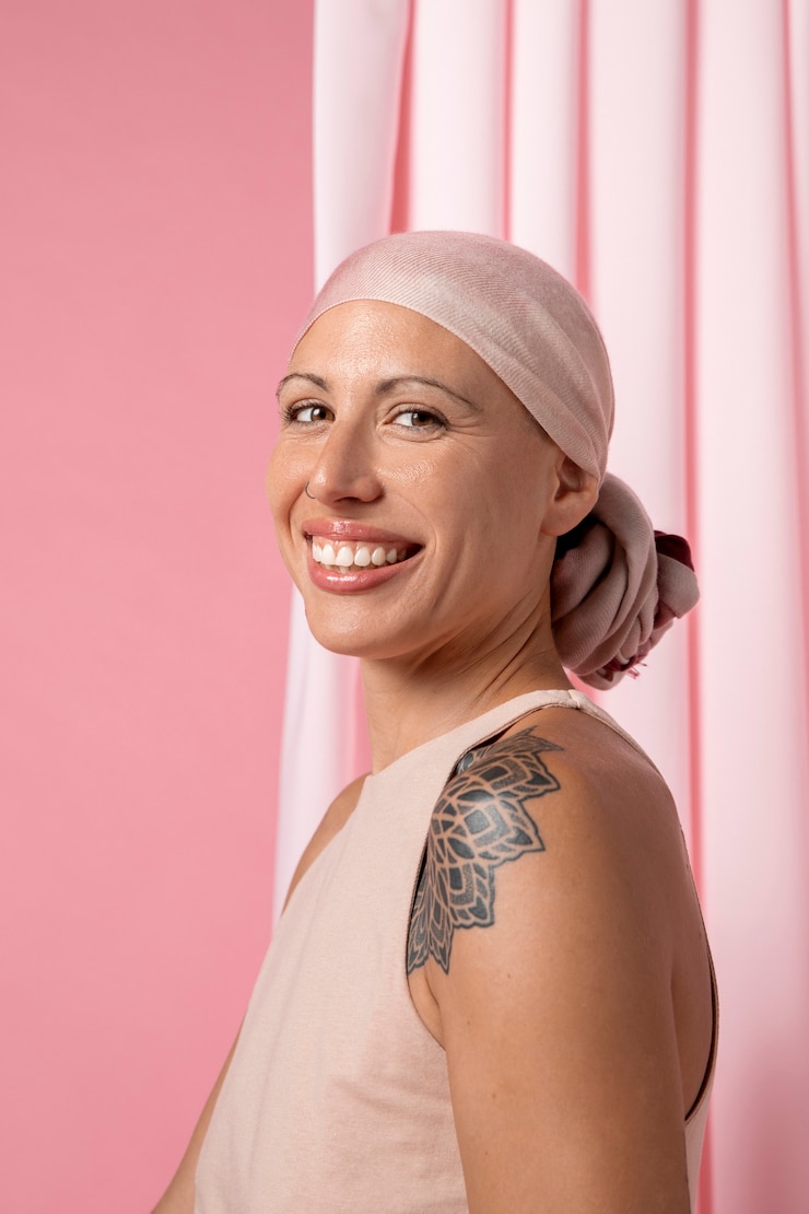 Foto mujer recuperándose después del cáncer de mama