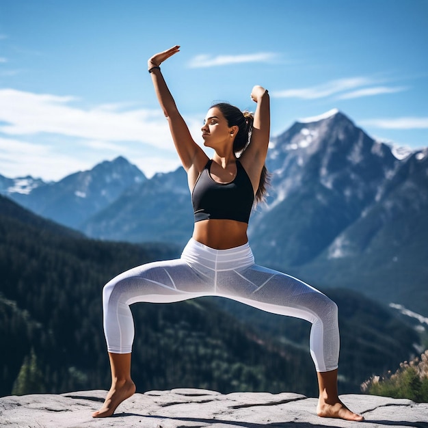 Mujer relajándose y meditando en casa