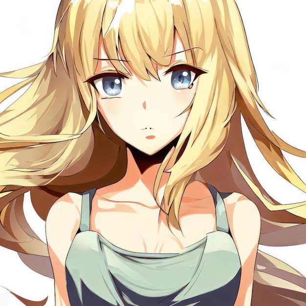 Mujer rubia de anime