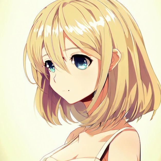 Mujer rubia de anime