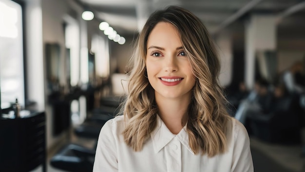 Mujer en el salón de peluquería