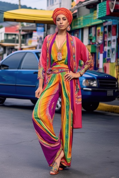 Foto mujer segura de medio oriente vestida con estilo