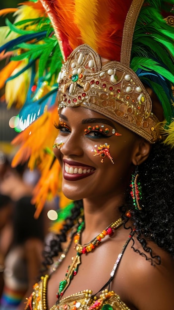 Una mujer sensual y atractiva participante en el carnaval de Río.