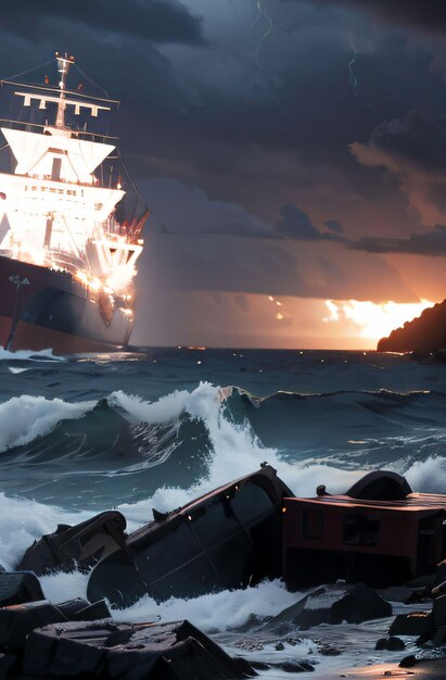 una mujer sentada en un barco en el océano