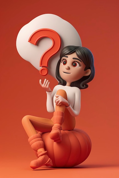 Mujer con un signo de pregunta
