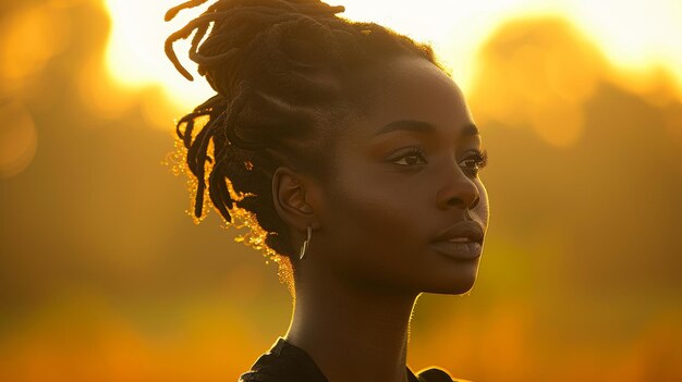 Mujer en silueta negra pensando