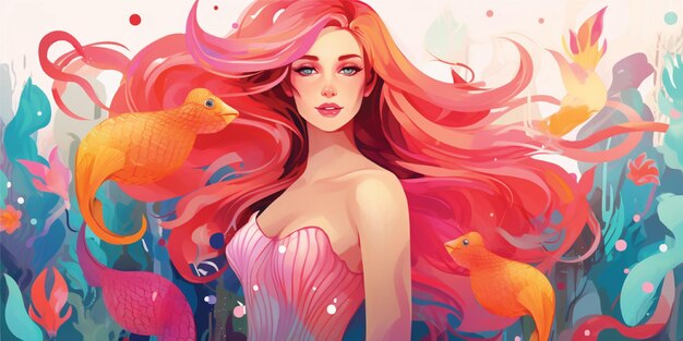 mujer sirena ilustración