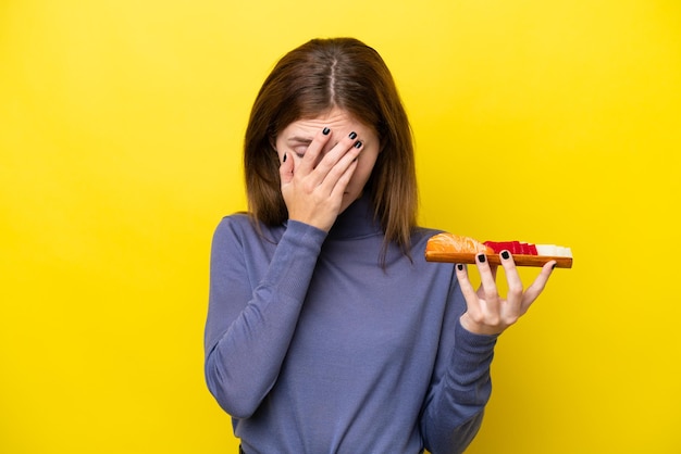 mujer sobre fondo aislado