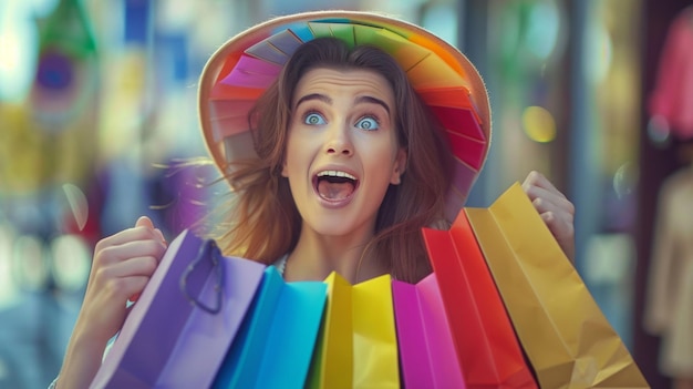 Foto una mujer con un sombrero que dice la palabra en él