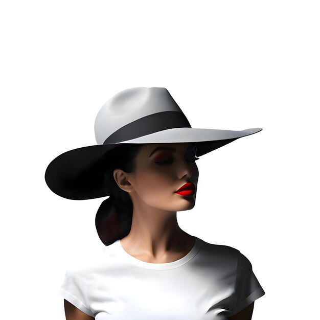 Mujer con sombrero Retrato de estudio de moda