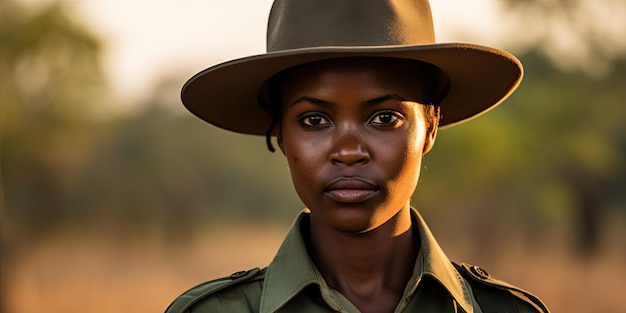 una mujer con un sombrero