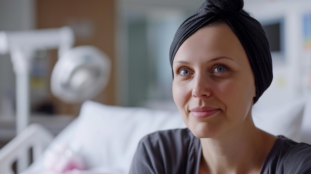 Foto mujer sometida a tratamiento contra el cáncer