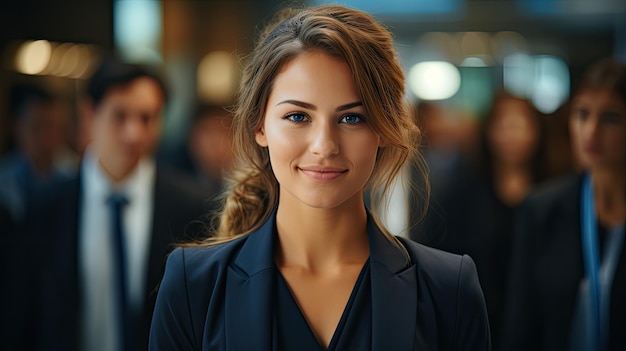 una mujer sonriendo a la cámara