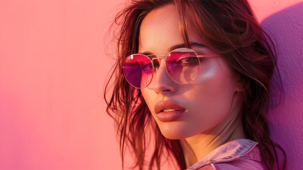 Una mujer sonriente con gafas