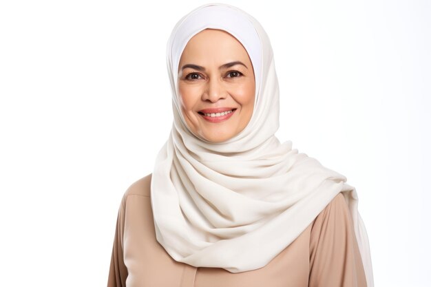 Mujer sonriente retrato bufanda sonrisa