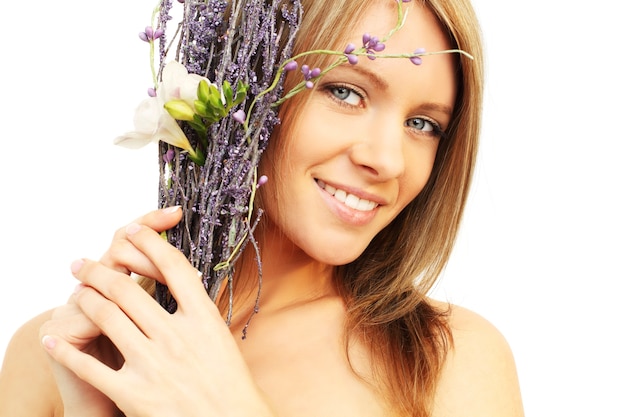 Mujer sonriente - sonrisa con dientes, dientes blancos