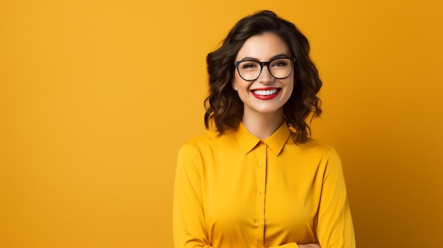 mujer sonriente con uniforme formal