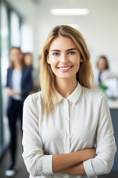 una mujer con una sonrisa en la cara