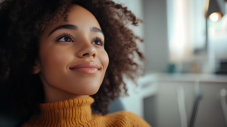 una mujer con una sonrisa que dice natural