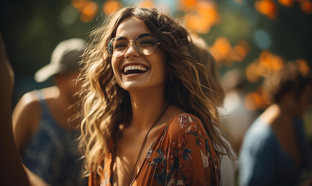 Una mujer con una sonrisa en su rostro está sonriendo.