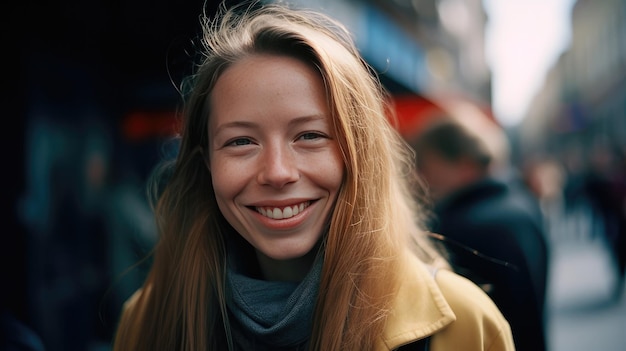 Una mujer con una sonrisa en su rostro